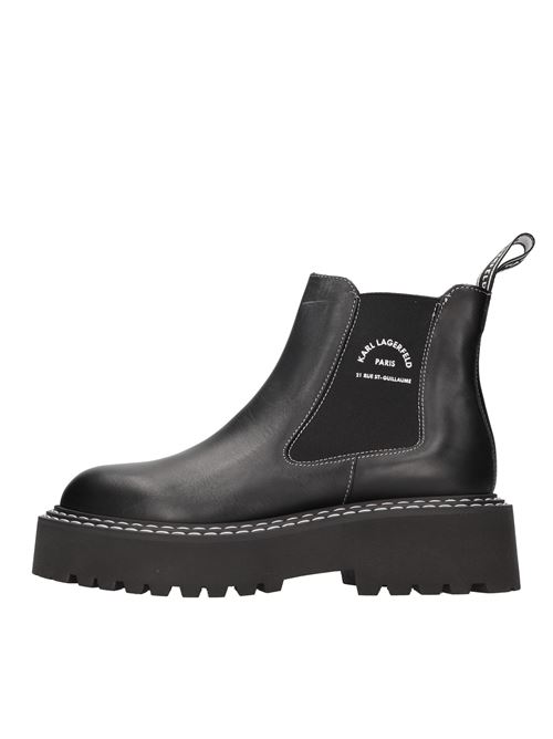 Leather Beatles ankle boots KARL LAGERFELD | KL45251 000NERO